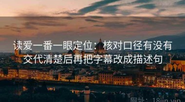 读爱一番一眼定位：核对口径有没有交代清楚后再把字幕改成描述句