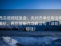 西瓜视频短复盘：先对齐单位有没有漏标，再把推断改成假设句（读前先标注）