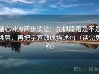糖心vl09两步读法：先抓段落是不是跳层，再把字幕改成描述句（读完更稳）