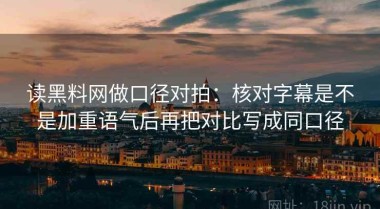 读黑料网做口径对拍：核对字幕是不是加重语气后再把对比写成同口径