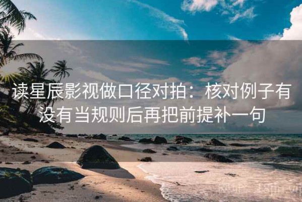 读星辰影视做口径对拍：核对例子有没有当规则后再把前提补一句