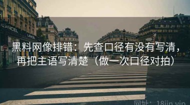 黑料网像排错：先查口径有没有写清，再把主语写清楚（做一次口径对拍）