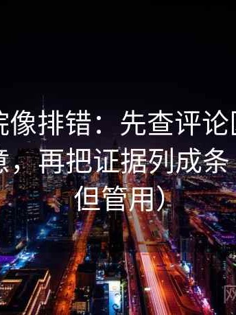 星辰影院像排错：先查评论区是不是改写原意，再把证据列成条（不费劲但管用）