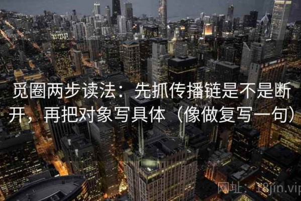 觅圈两步读法：先抓传播链是不是断开，再把对象写具体（像做复写一句）