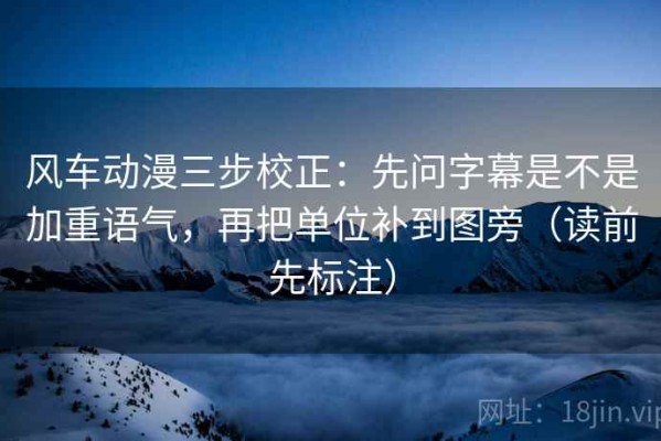 风车动漫三步校正：先问字幕是不是加重语气，再把单位补到图旁（读前先标注）