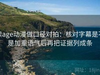 读age动漫做口径对拍：核对字幕是不是加重语气后再把证据列成条