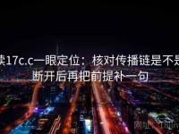 读17c.c一眼定位：核对传播链是不是断开后再把前提补一句