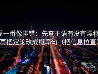 爱一番像排错：先查主语有没有漂移，再把定论改成概率句（把信息拉直）