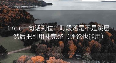 17c.c一句话到位：盯段落是不是跳层然后把引用补完整（评论也能用）