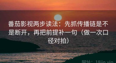 番茄影视两步读法：先抓传播链是不是断开，再把前提补一句（做一次口径对拍）