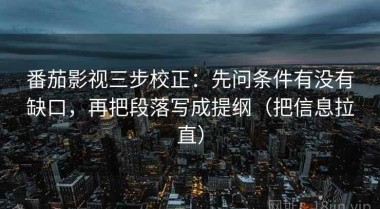 番茄影视三步校正：先问条件有没有缺口，再把段落写成提纲（把信息拉直）