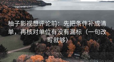 柚子影视想评论前：先把条件补成清单，再核对单位有没有漏标（一句改写就够）