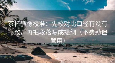 茶杯狐像校准：先校对比口径有没有一致，再把段落写成提纲（不费劲但管用）