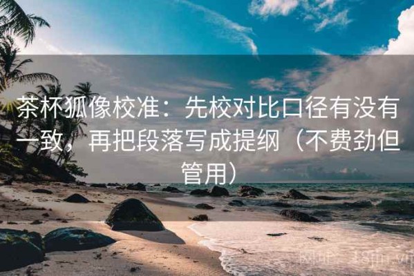 茶杯狐像校准：先校对比口径有没有一致，再把段落写成提纲（不费劲但管用）