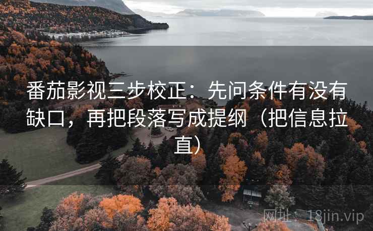 番茄影视三步校正：先问条件有没有缺口，再把段落写成提纲（把信息拉直）