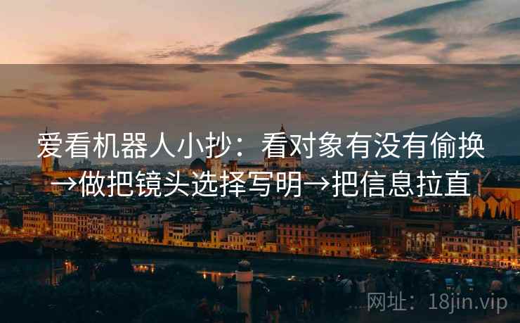 爱看机器人小抄:看对象有没有偷换→做把镜头选择写明→把信息拉直 爱看机器人小抄:看对象有没有偷换→做把镜头选择写明→把信息拉直